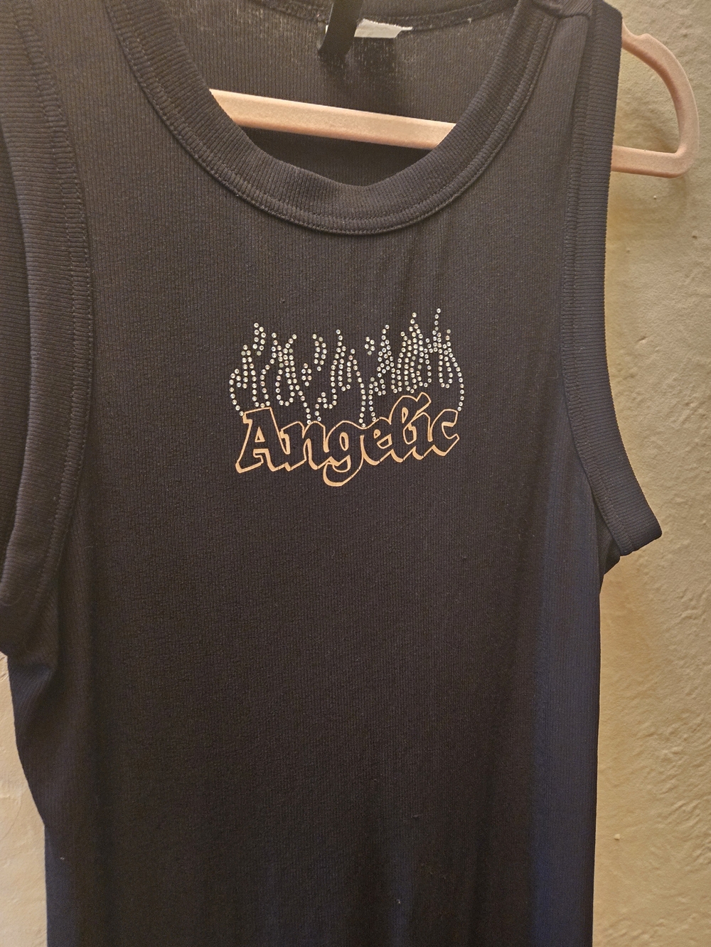 Y2K Angelic Rhinestone Tank Dress H&M Divided Grunge Goth Bratz Mallgoth Mini - Picture 7 of 8